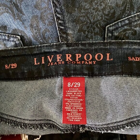 Liverpool Sadie Straight Floral Denim Jeans 8 29 - Picture 8 of 9